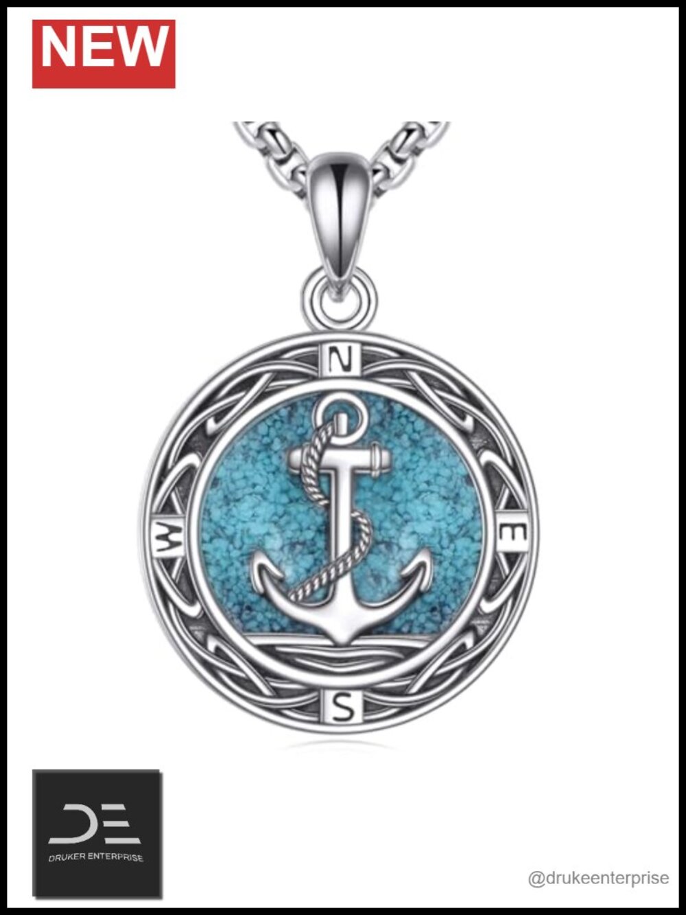 925 Sterling Silver Lighthouse Pendant Necklace, 22 inch Chain for Women